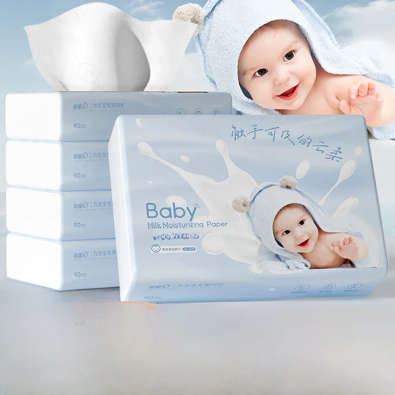 Ultra Soft Cloudy Cr Paper Towels Moisturizing Nose Wipes for Newborn Babies Baby Face Towels Soft Tissue Paper Products