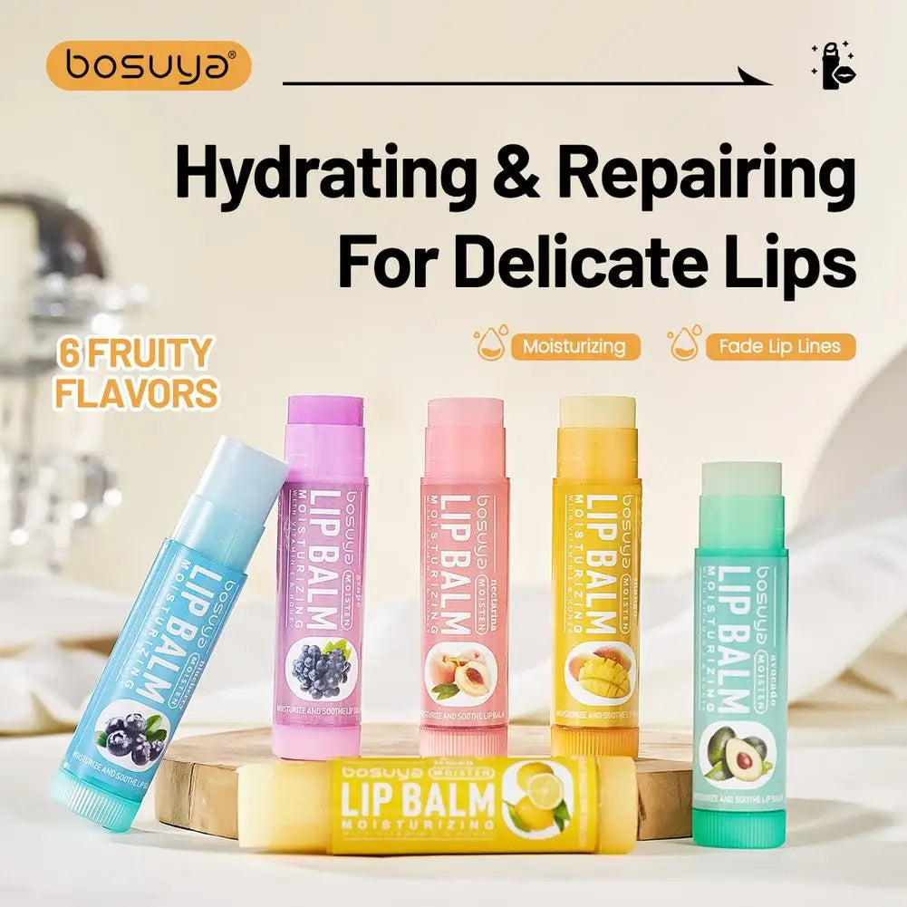 NEW 24PCS/BOX Fruit Series Lip Balm Set Honey Grape Avocado Moisturizing Repair Anti-Cracked Non-sticky Lip Balm Lips Skin Care