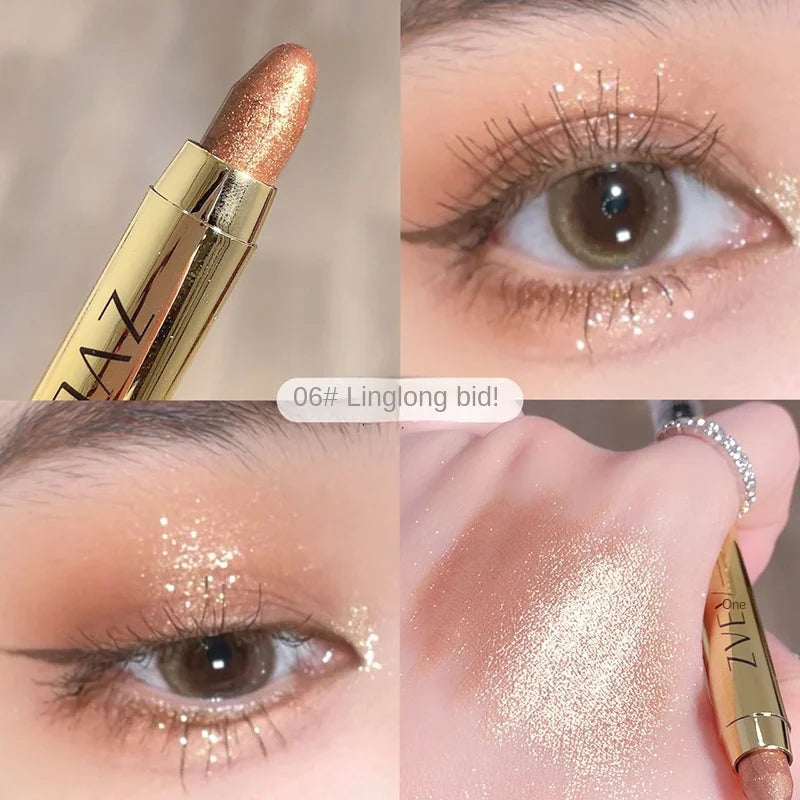 Long-lasting Waterproof Double-Headed Shimmer Eyeshadow Stick/Double-ended Metallic Eyeshadow
