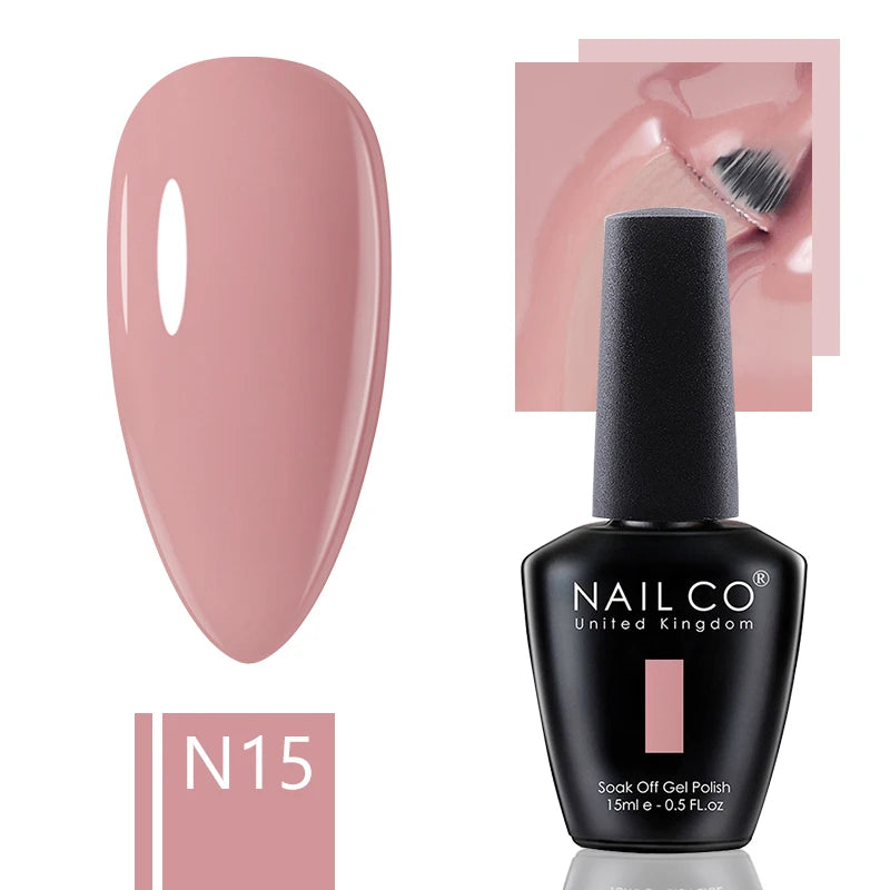 NAILCO 15ml Dark Gel Nail Polish Semi-permanent Varnish Hybrid UV Nails Art Glitter Colors Gel Polish Manicure Enamels For Nails