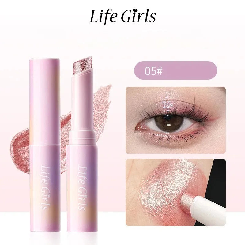 Watery Jelly Eyeshadow Stick Multi-Color Pearlescent Glitter High-gloss Eyeshadow Crystal Fine Shiny Eyeshadow Highlighter Stick
