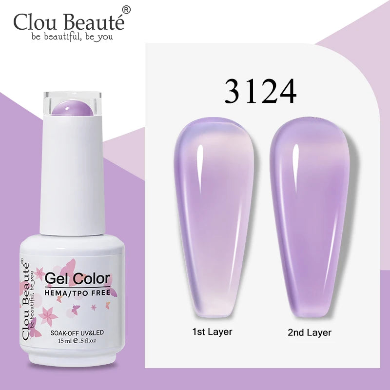 Clou Beaute Semi-transparent Jelly Color UV Gel Manicure Gel Nail Nail Supplies For Professionals Semi-permanent Varnish 15ml