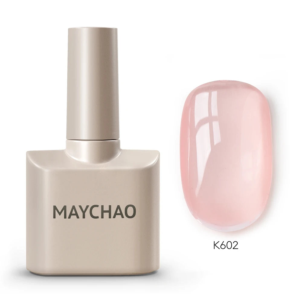 MAYCHAO Cherry Red Gel Nail Polish 12ml Glossy Semi Permanent Soak Off UV LED Frosted Gel Nails Base Painting Varnish