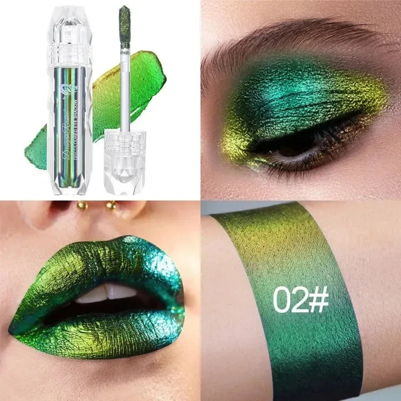 Chameleon Liquid Eyeshadow Pearl Monochrome Metal Lipgloss Shimmer Pigment Glitter Eyeshadow Lipstick Shine Diamond Eye Makeup