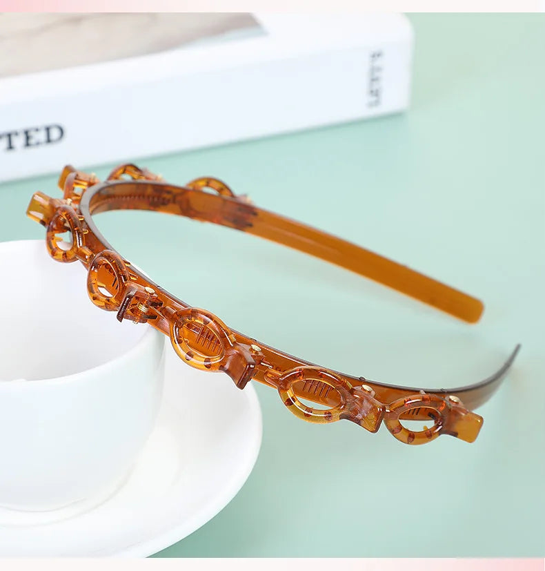Multi-layer Hollow Braided Women's Bangs Headband Hairdressing Iron Accessories Hair Clip