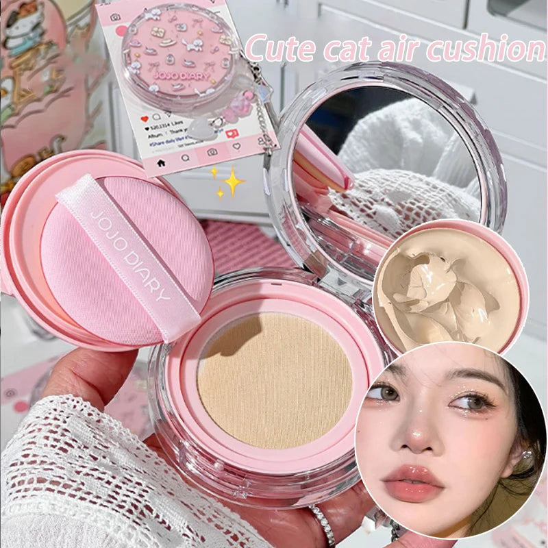 Cute Cat Air Cushion Compact Cream Hydrated High Coverage Foundation Oil Control Concealer BB Cream Korean Makeup Base Cosmetic