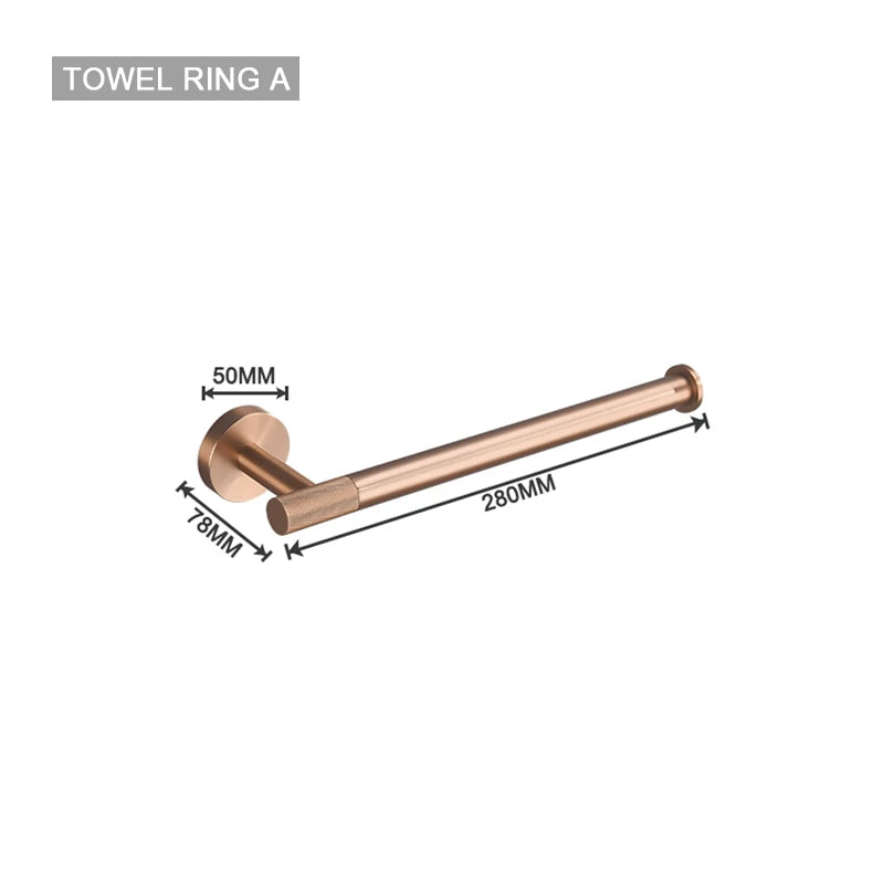 Brushed Rose Gold Accessories Set Toilet Brush Holder Toilet Paper Holder Towel Bar Rail Rack Hanger Hook Soap Dish Hardware