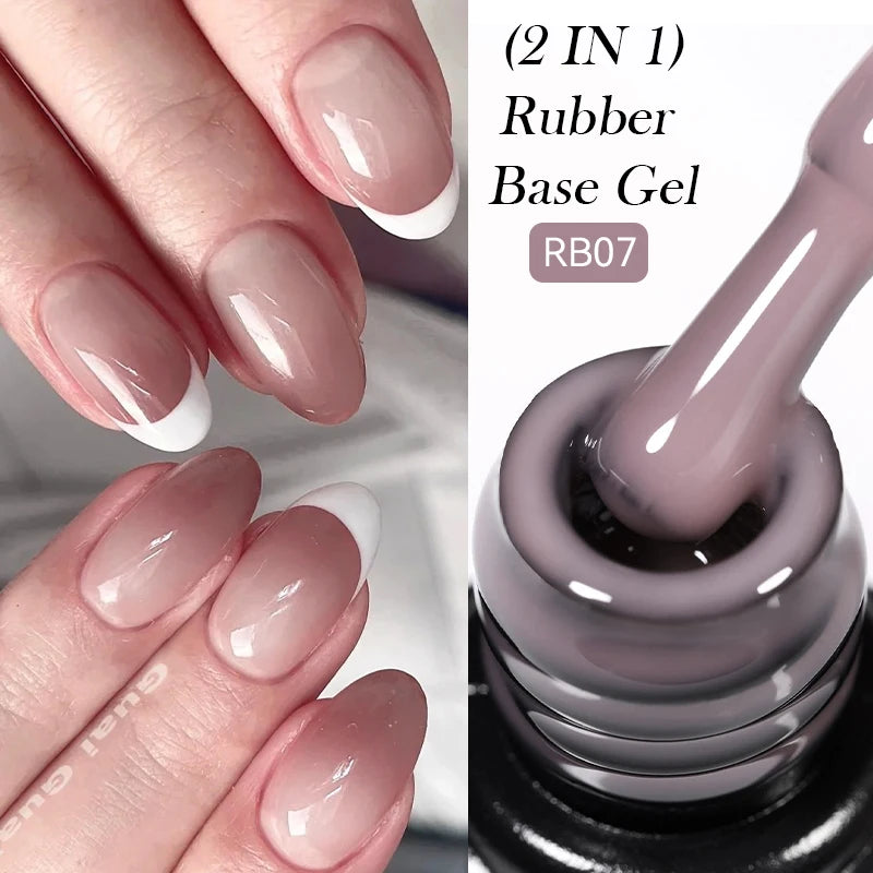 LILYCUTE Nude Crystal Rubber Base Gel Nail Polish Natural Color Semi Permanent UV Gel Soak Off Self Leveling Nail Gel Varnishes