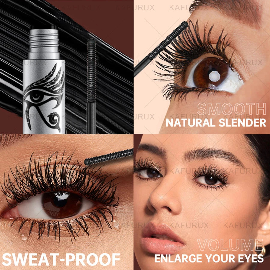 Black Silk Fiber Curling Mascara, Ultra-Fine Brush,Lengthening Volumizing,Waterproof Smudge-proof Eye Makeup Gifts Eye Lash Cosm