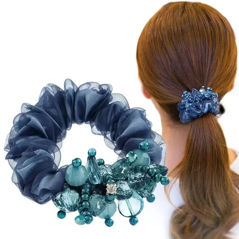 Women Lace Hair Scrunchies  Bow Hair Fantaisie Tie High Elasticity
