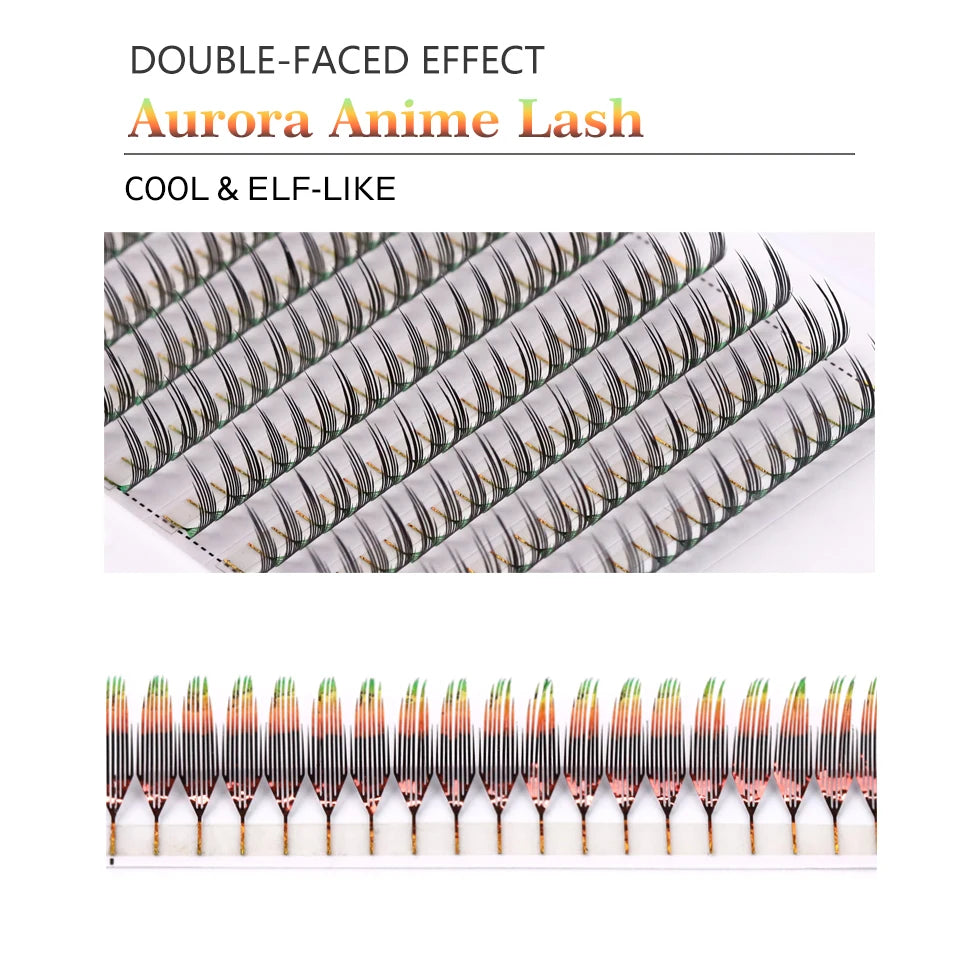 New Fashion Shiny Comic Spire Eyelash Extension Holographic Manga False Eyelashes Tinsel Anime Lashes For Christmas Party Makeup