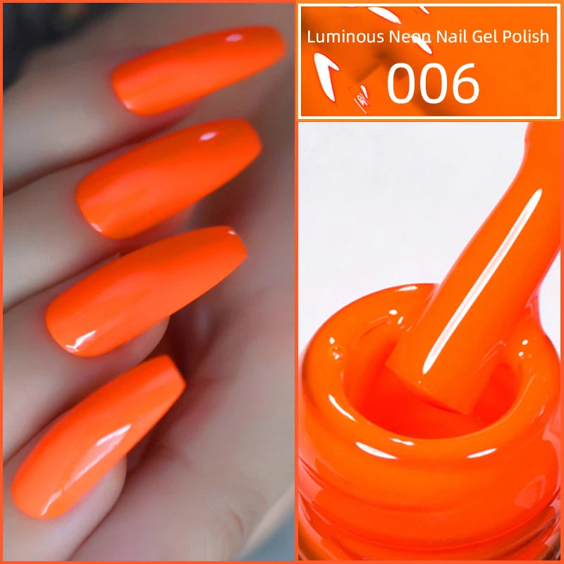 15ml Neon Luminous Gel Nail Gel Polish UV Soak off Lacquer Varnishes Summer Candy Hot Pink Green Yellow Nails Art