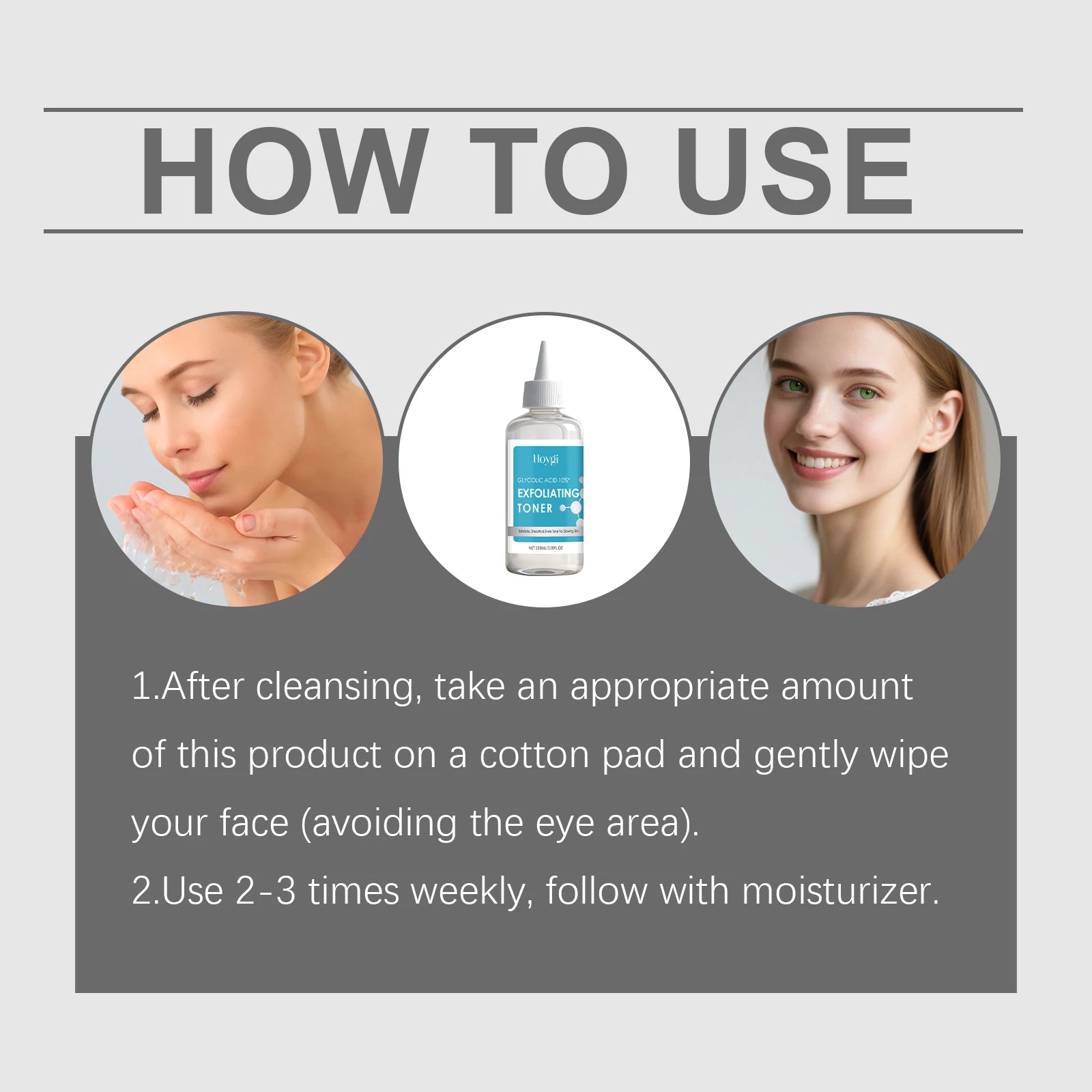 HOYGI Niacinamide Toning Solution Remover Acne Firming Wrinkles Brightening Glowing Facial Skin Care Toner Hydrating Exfoliator