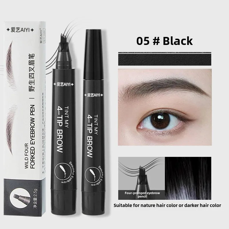 AIYI 4-Prong Eyebrow Pencil Waterproof Microblading Long Lasting Natural Smudge Proof Brow Pen