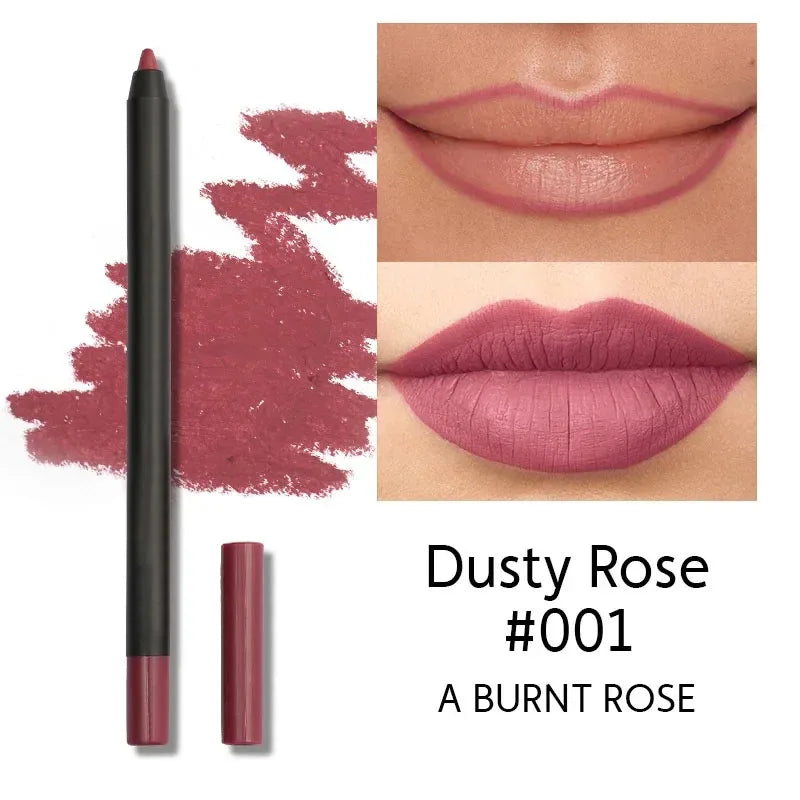 Nude Brown Lip Liner Pencil Lipstick Matte Smooth Waterproof Lipliner Long Lasting Non-stick Cup Lipstick Pen Beauty Cosmetics