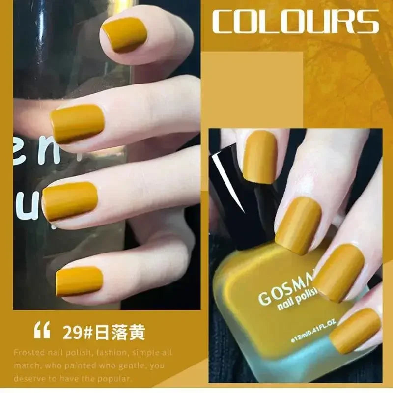 12ml Frosted Nail Polish Quick Dry Long Lasting No Baking Matt Semi-permanent Nail Art Nail Gel Varnish Manicure Tools