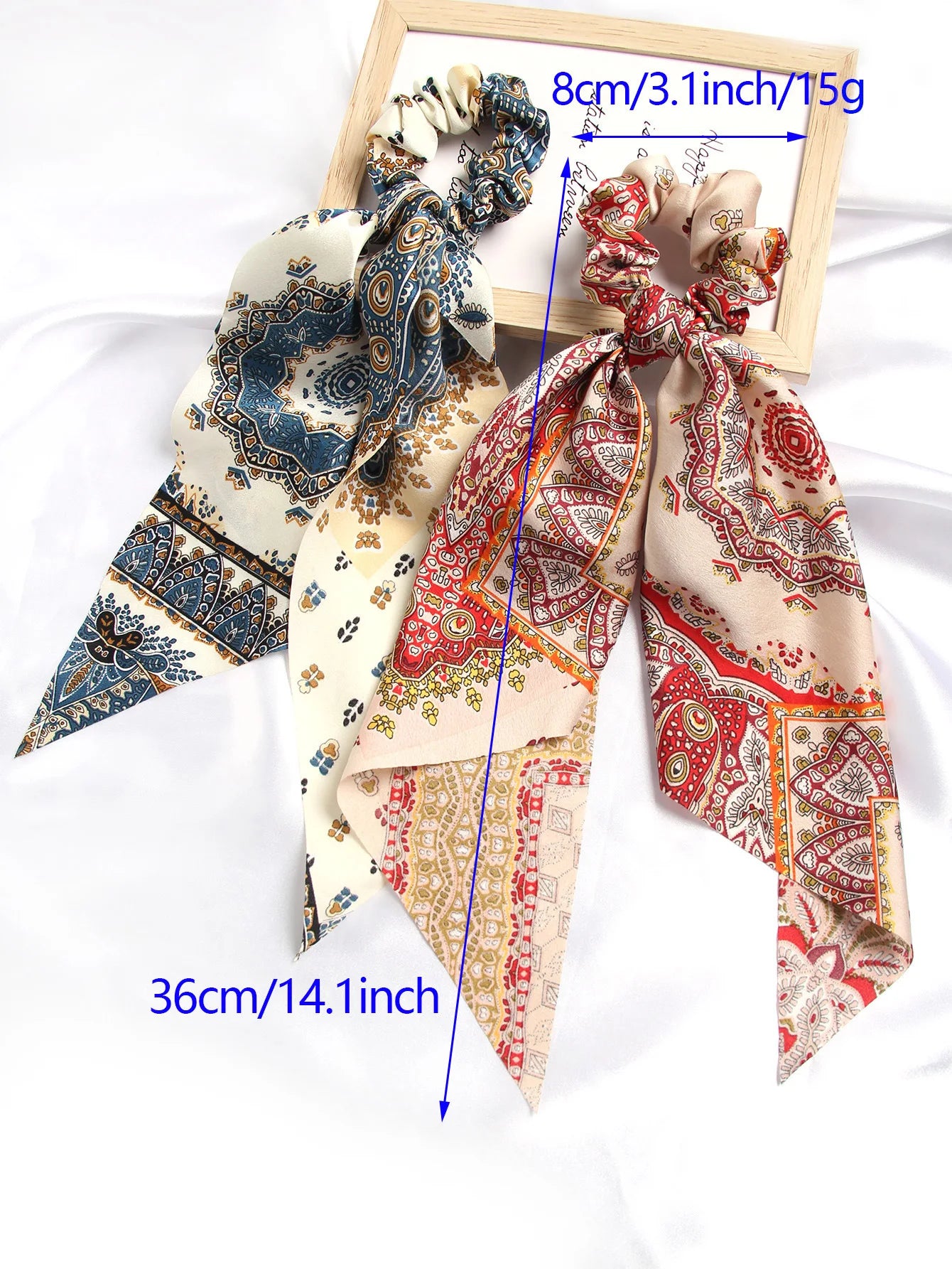 1/3/4Pcs Paisley Flower Triangle Scarf Hair Scrunchies Hair Accessories Set Hair Ties Scrunchy Hair Ties
