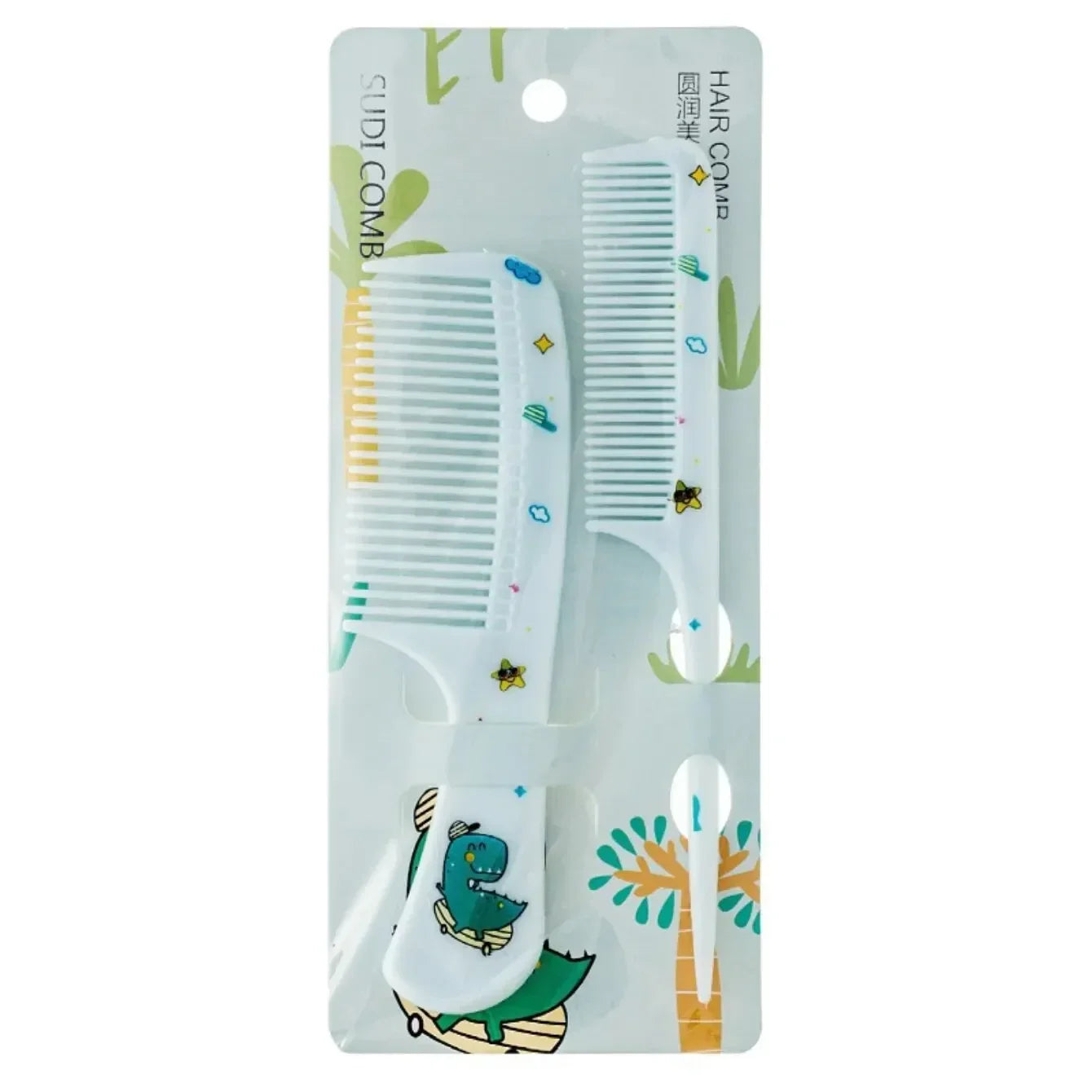 Cute Portable Anti-Static Plastic Hairdressing Comb Hairdressing 2Pcs For Girls Hair Comb Cartoon Baby Child Kids Hair Comb Set