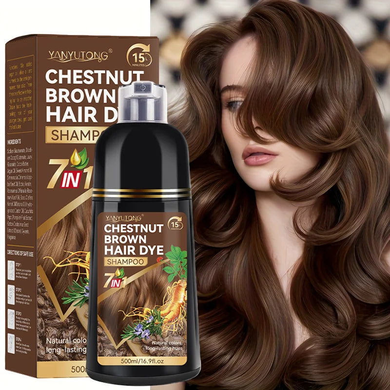 Unisex Adult 7-in-1 Hair Color Shampoo, Hair Color Foam, Plant-Based Hair Color, Easy Shampoo, Cover Gray Hair