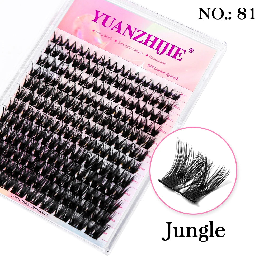 Mix Color 144 Russian Volume YUANZHIJIE False Eyelashes Natural Soft DIY Cluster Segment Lashes Cute Deer Rainbow Eyelashes