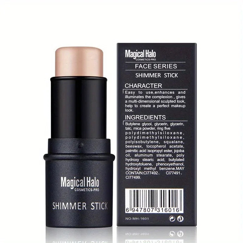 Magical Halo Shimmer Stick - Multi-Use Highlighter & Contour Makeup for Radiant Glow - Daily Wear 01# & 02#