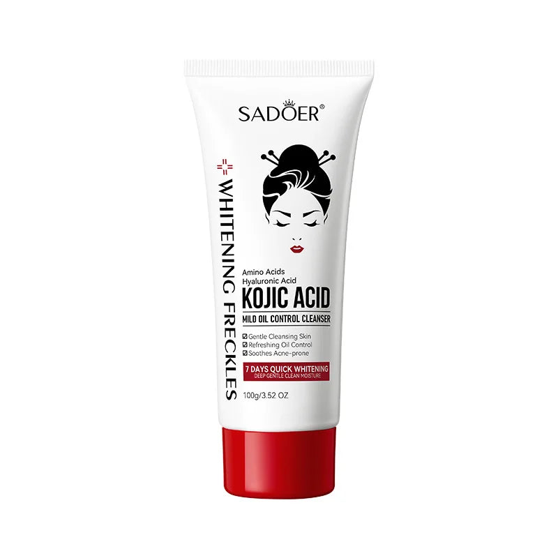 SADOER Kojic Acid Facial Cleanser Anti Wrinkle Face Wash Foam Facial Cleansing Mossee Moisturizing Brightening Facial Skin Care