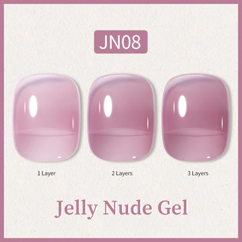 BORN PRETTY 10ml Glitter Pink Nude Jelly Nail Gel Polish Varnis Semi-permanent Sheer Translucent UV LED Soak Off Gel Polish