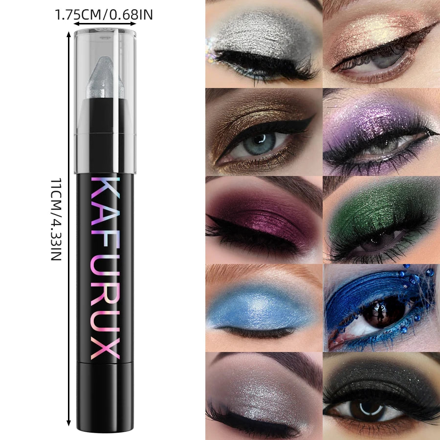 25 Colors 1PC Waterproof Eyeshadow Stick Long Lasting High Pigmented Shimmer Glitter Matte Brown Eye Shadow Korean Makeup Gifts