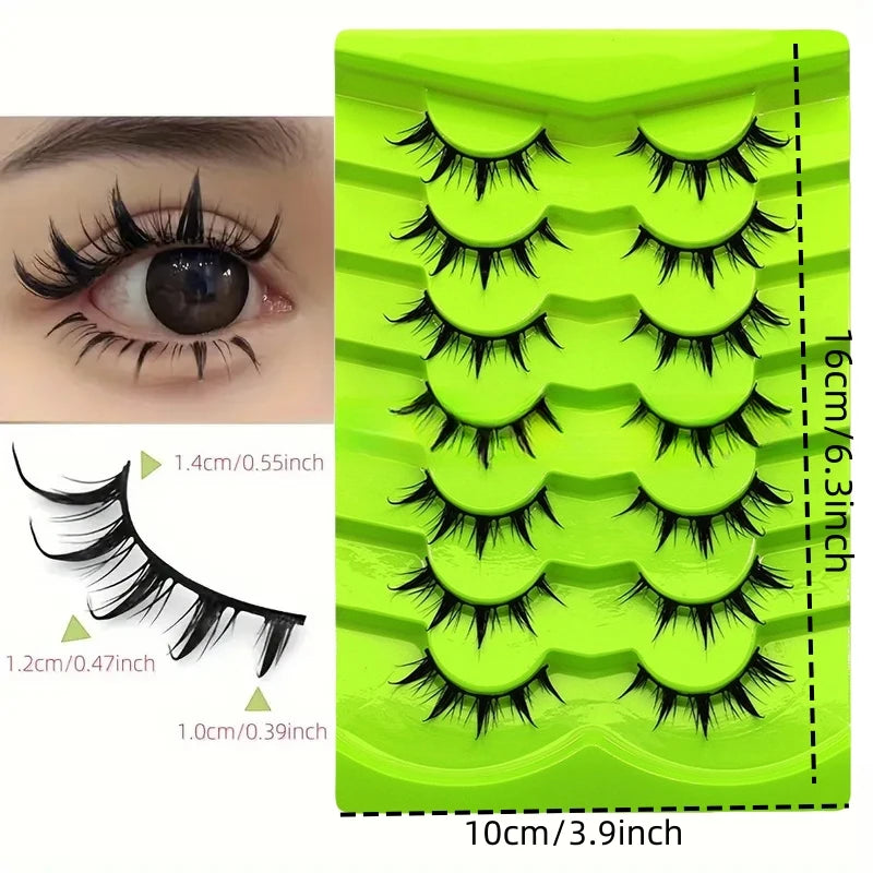 7 Pairs Doll Manga Lashes Japanese Lashes Spiky Anime Manhua Lash WetCosplay Makeup False Eyelashes