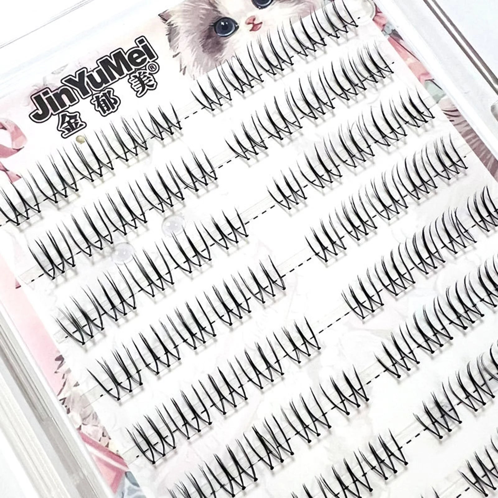 U-shaped Segmented Kpop False Eyelashes Korean Cluster Natural Individual Lash DIY Large Capacity Eyelash Manga Black Stem