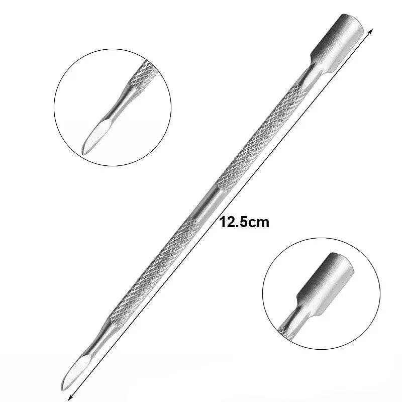 Double-ended Stainless Steel Cuticle Pusher Dead Skin Push Remover For Pedicure Manicure Nail Art Cleaner Care Tool Factory Sale