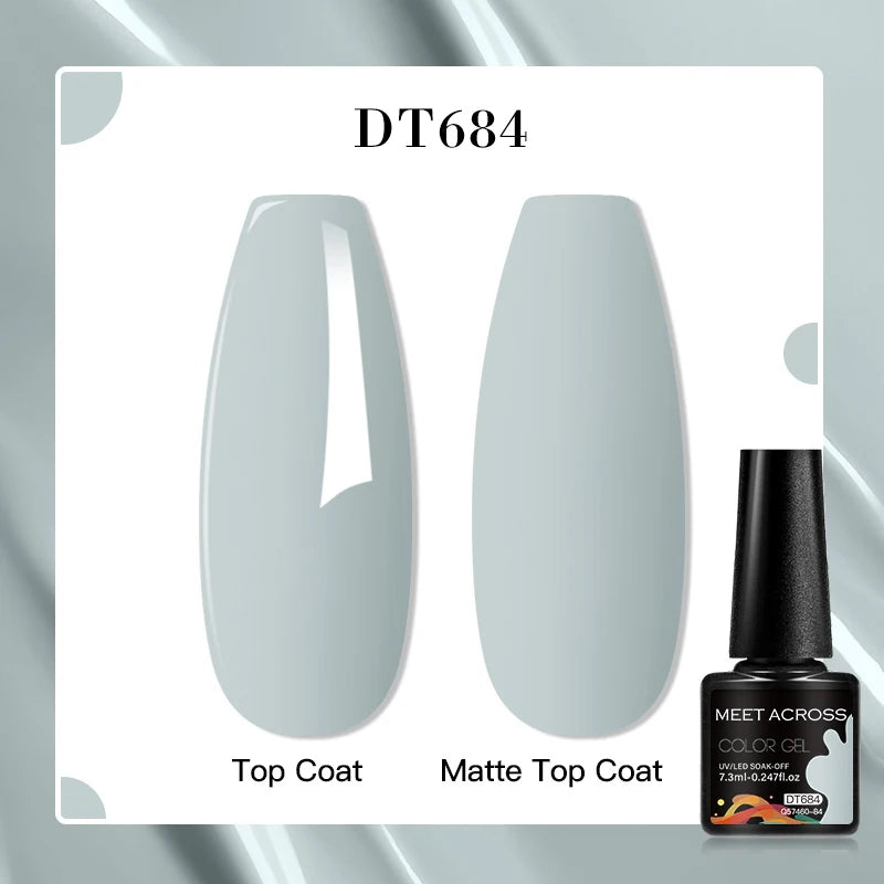 MEET ACROSS 7ml Red Blue Green Metallic Gel Nail Polish Super Bright Mirror Effect Semi Permanent LED UV Gel Nail Art Varnish