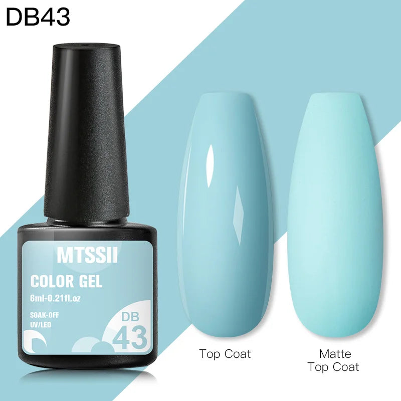 Mtssii 6ML Reflective Gel Nail Polish Shiny 14 Colors Semi-permanent UV Gel varnish Hybrid Nail Polish for Nail Art Manicure