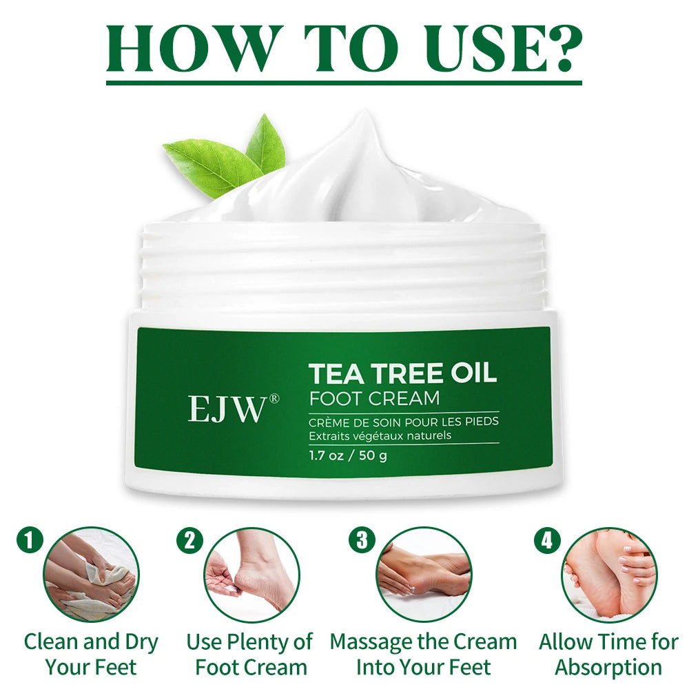 Tea Tree Oil Foot Cream, Warming Cream - Calluses, Dry Cracked Feet, Hands, Heels, Elbow -Softens & Moisturizes Skin, Foot Balm