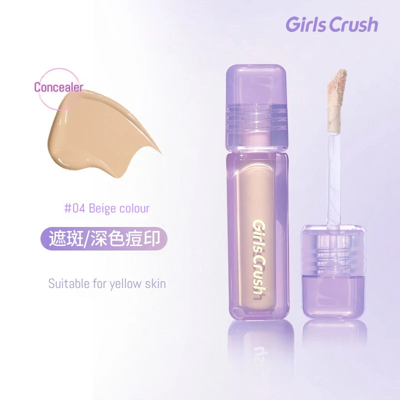 Girlscrush Liquid Concealer  Moisturizing Brightening Conceal Pore Watery Velvet Longlasting Cover Red Streaks Face Oily Skin