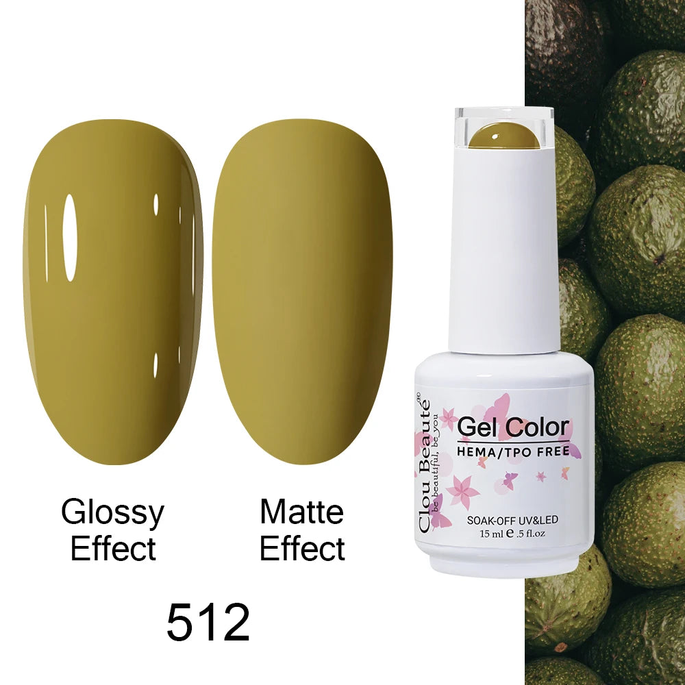 Clou Beaute Gel Nail Polish Neon Brown Royal Blue Red Green Pastal Nude Nail Art Varnishes Gel Lacquer Top Coat UV Gel Nail
