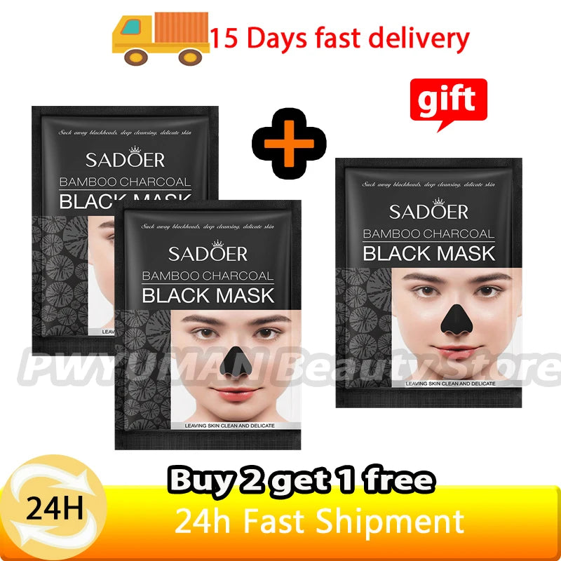 Blackhead Remover Mask Bamboo Charcoal Shrink Pores Acne Black Head Removal Cream Nose Cleansing Black Peel Off Masks Skin Care