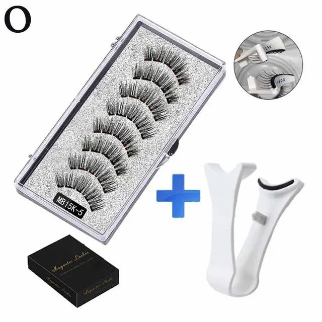 3D Natural Magnetic Eyelashes,With 5 Magnetic Lashes Eyelashes Handmade False Gift Reusable Magne T6N2