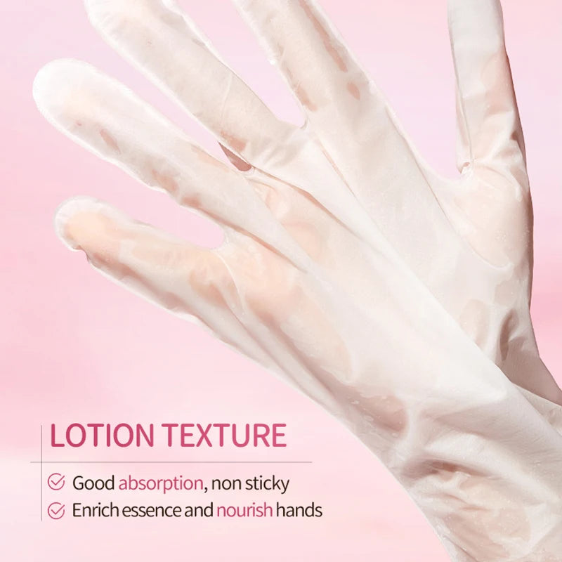 5 Pairs SADOER Sakura Niacinamide Hand Mask Moisturizing Whitening Exfoliating Nourish Hand Care Gloves For Dry Aging Hands Skin
