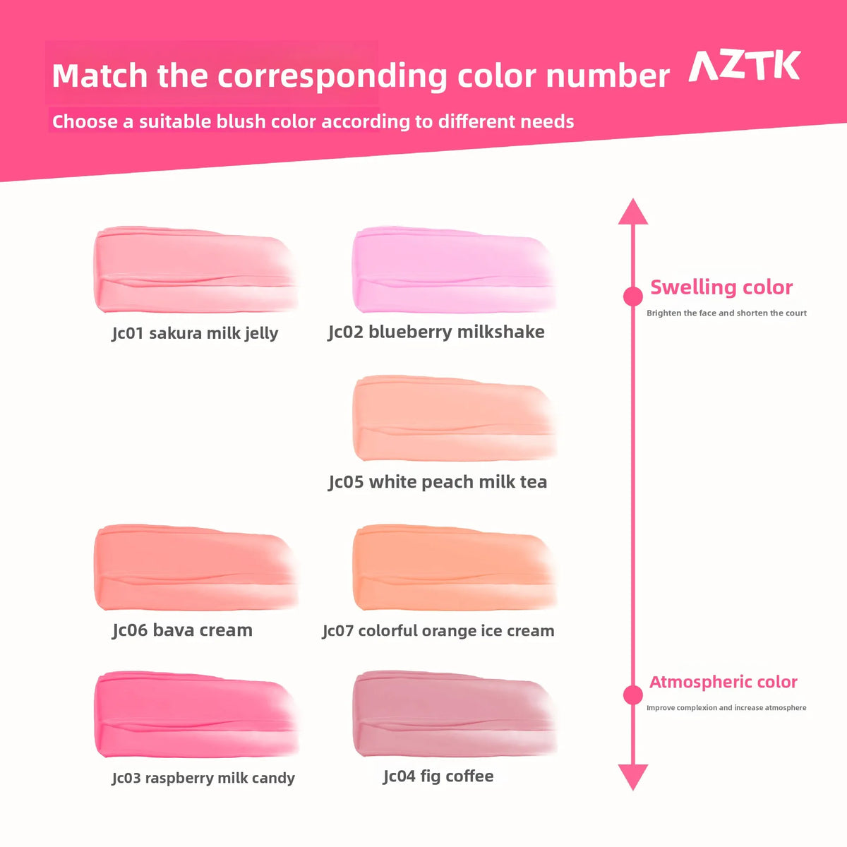 AZTK Liquid Blush Highlighter Contour Stick - Creamy Matte Natural Flush,Face Sculpting & Lifting Effect,Long Lasting Cheek Tint