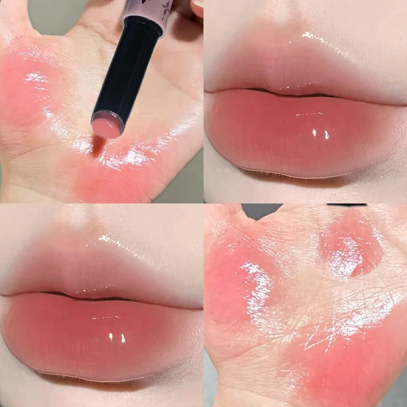 Herorange Starry Solid Lip Gloss Long Lasting Moisturizing Non-Sticky Non-Cup Stain Fine Glitter Glossy Lip Makeup Gift