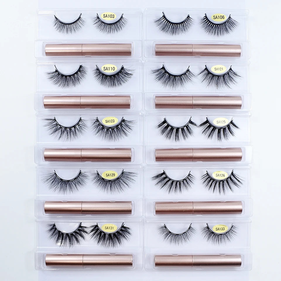 1/5 Pairs Magnetic Eyelashes Makeup False Lashes Bulk Items Wholesale Natural Magnetic Lashes Eyeliner Set