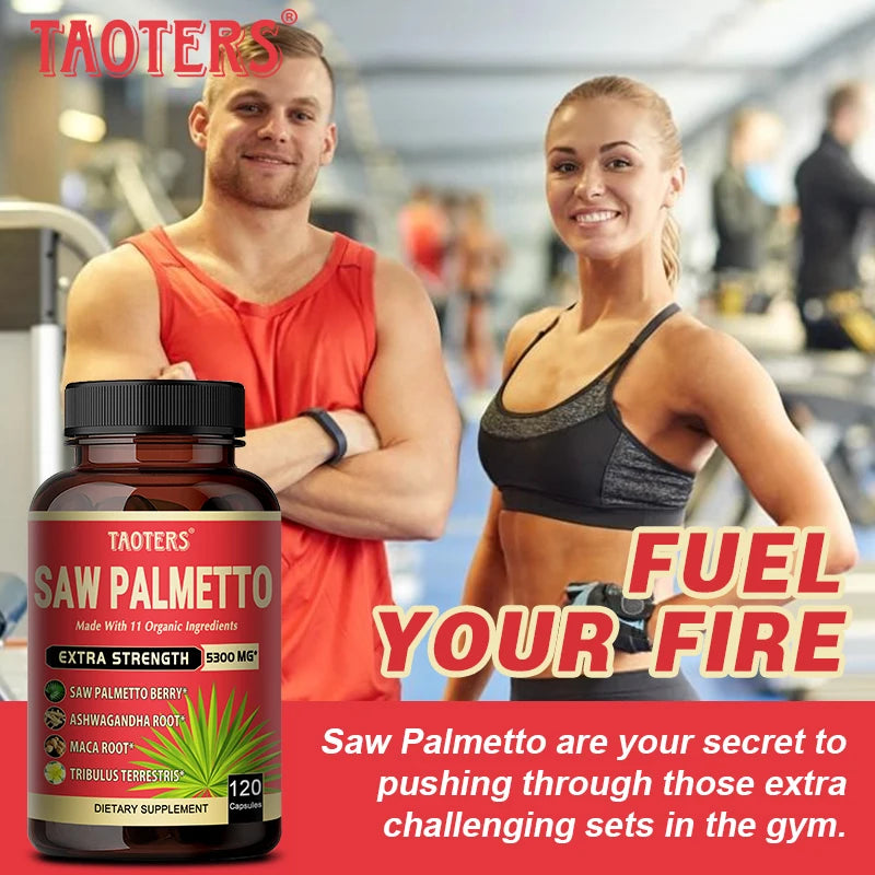11-in-1 Saw Palmetto Capsules - Ashwagandha, Turmeric & Tribulus, Support Prostate, Urinary Tract & Hair Health Anti Hair Loss