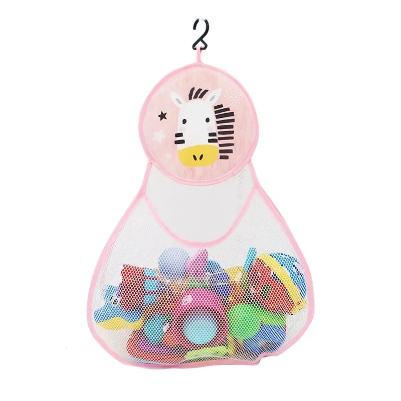 New Cute Animal Bath Toys Kids Baby Tidy Storage Suction Bathroom Bathtub Doll Hanging Bag Basket Mesh Storage Bag Water Toys