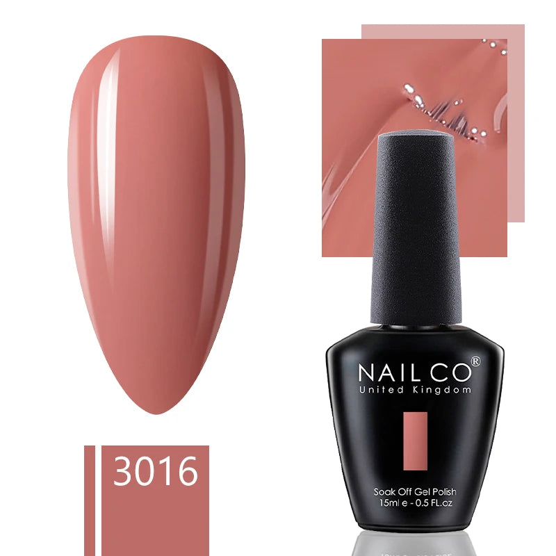 NAILCO 15ml Dark Gel Nail Polish Semi-permanent Varnish Hybrid UV Nails Art Glitter Colors Gel Polish Manicure Enamels For Nails