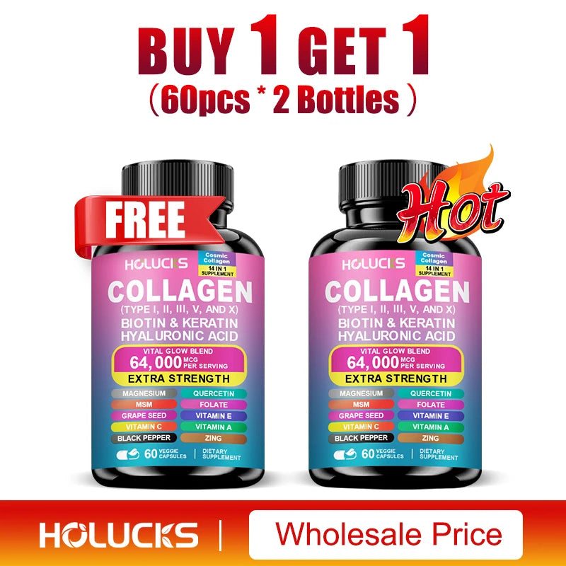 Organic Collagen Capsules Biotin Keratin Skin Care Product Booster-Skin Nail,Hair Care,Anti Aging,Whiteningand Joint Supplement