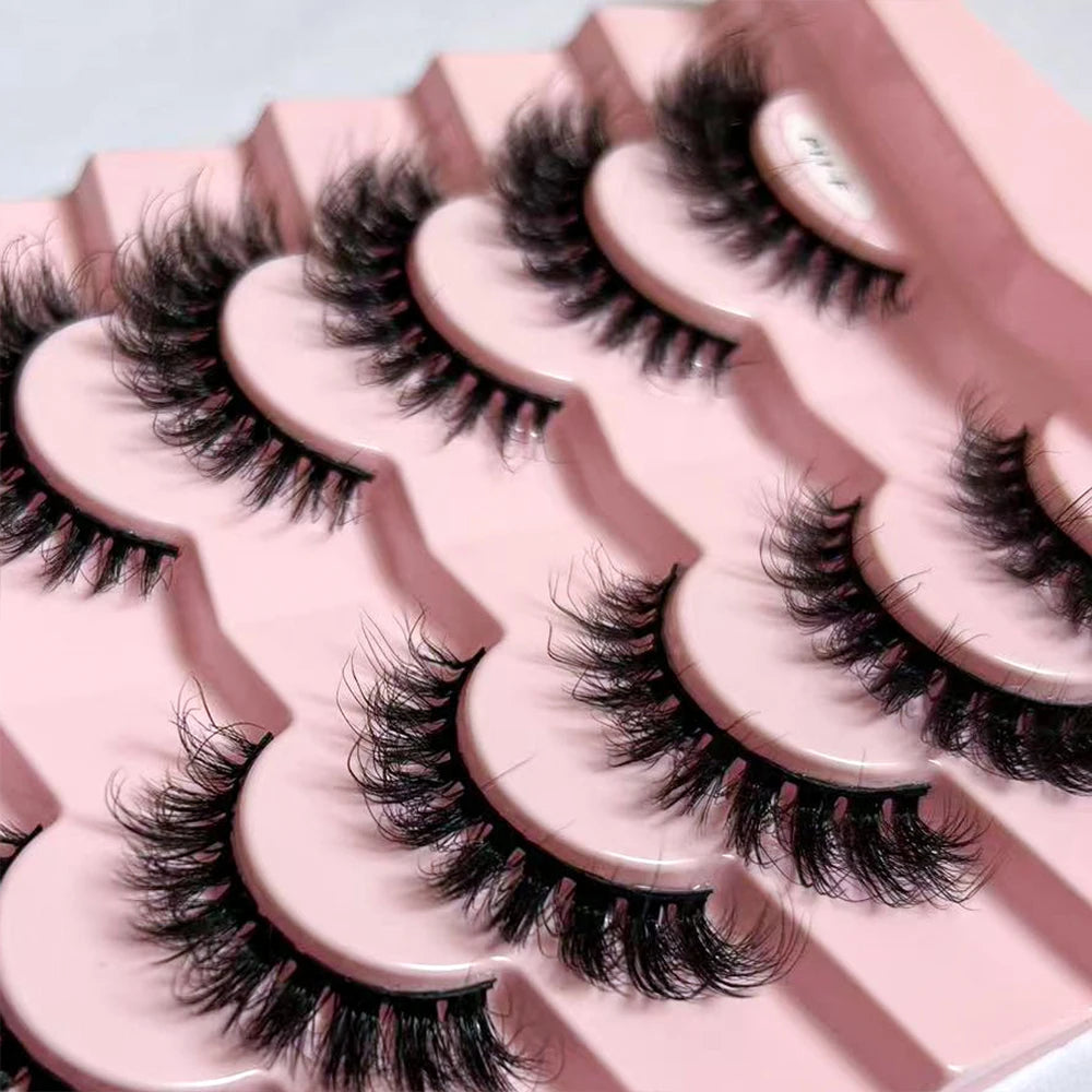 Dropshipping 7/10 Pairs Eyelashes Natural Long 3D Lashes Fluffy Volume  False Eyelashes Cruelty Free Wispy Lashes Makeup Cilios