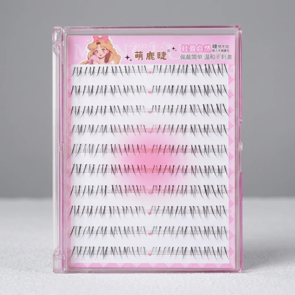 Natural Soft Lower False Eyelashes Transparent Band Cat Style Under Lashes Extensions for Wedding Party Work Cosplay Makeup