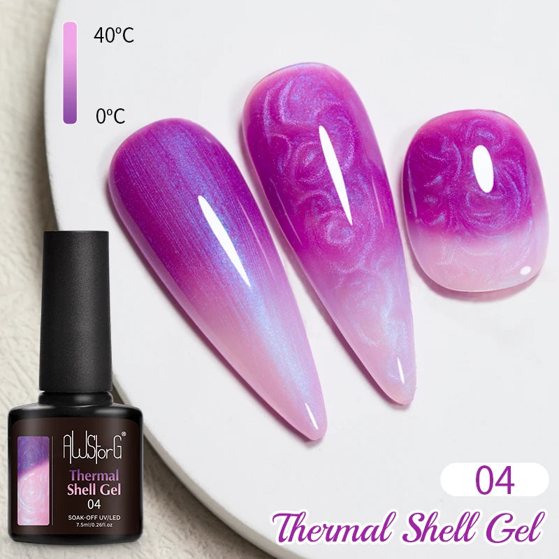 AWStorG Intense Rainbow Cat Eye Gel 5ml Holographic Laser Magnetic Nail Gel Soak Off UV LED Gel Polish Shiny Rainbow Manicur