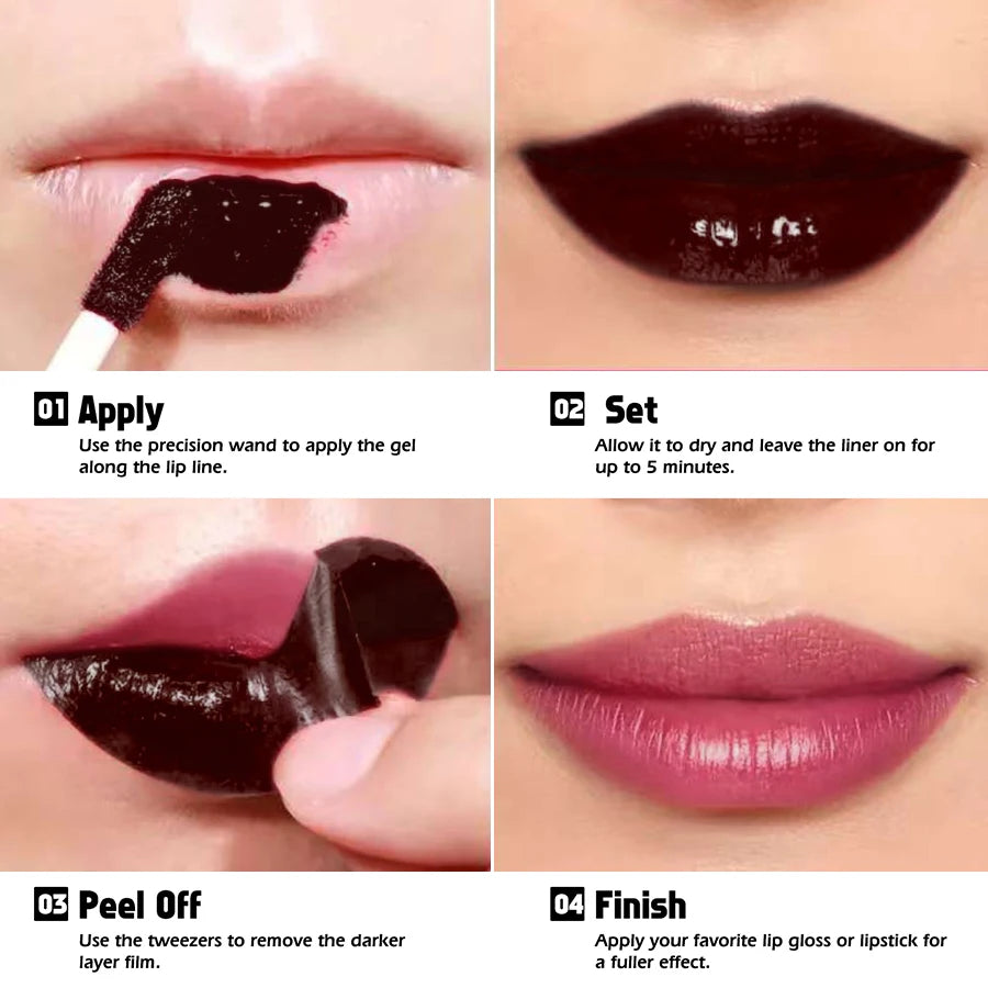 1PC Waterproof Lip Liner Peel Off Lipgloss Long Lasting Matte Lip Tint Pink Brown Contour Tear-off Lip Makeup Lips Stain Gifts